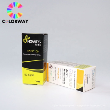 factory custom printed fashion 2ml 5ml 10ml vial hologram test steroids oil  label box